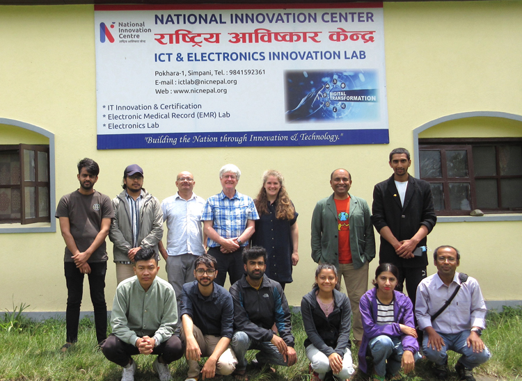 Meeting staff and students at the NIC's ICT and Electronics Innovation Lab in Pokhara,  Nepal, July 2023